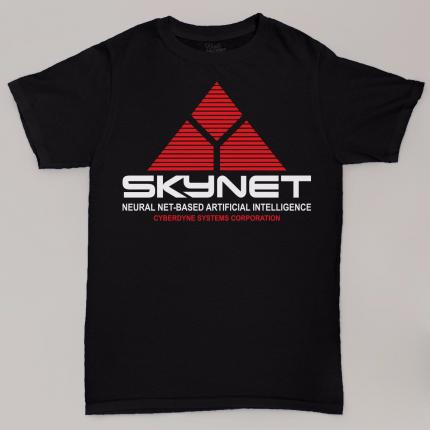 T-shirt Terminator logo Skynet, neural net-based artificial intelligence. Cyberdyne system corporation.