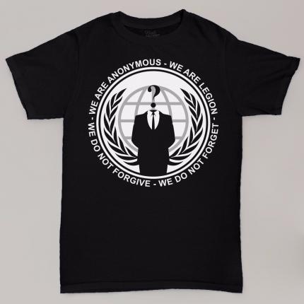 T-shirt Anonymous : We are Anonymous. We are Legion. We do not forgive. We do not forget. Expect us
