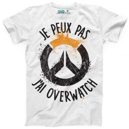 T-shirt geek sur l univers du jeu vidéo Overwatch. Je peux pas j ai Overwatch.