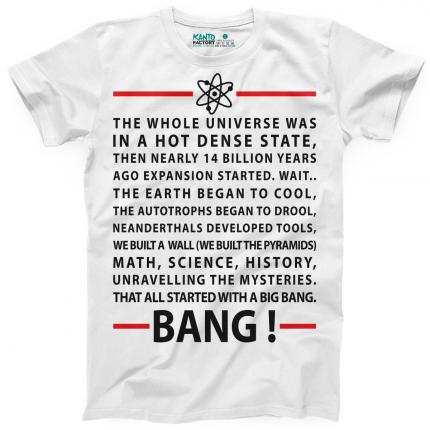 T-shirt Big Bang Theory avec les paroles du générique. La série de Sheldon Cooper, Leonard Hofstadter, Penny, Howard Wolowitz et