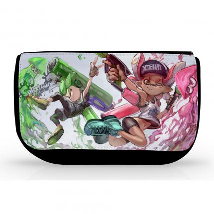 Trousse Nintendo Splatoon 2 Inkling fille rose et Inkling garçon vert des amiibo.