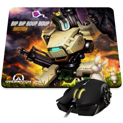 Tapis de souris Overwatch de Bastion  bip bip boup boup  pour gamer.